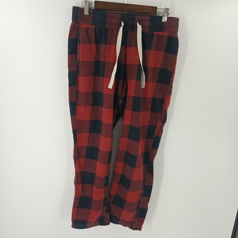 Abercrombie & Fitch Mens‎ Small Red Black Plaid Flannel Pajama Sleep Pants - Picture 3 of 5